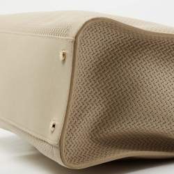 Pre Owned Aigner Beige Leather Cavallina Tote