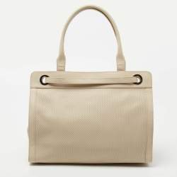 Pre Owned Aigner Beige Leather Cavallina Tote