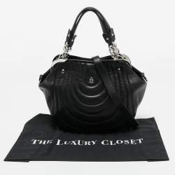 Pre Owned Aigner Black Quilted Leather Chain Satchel