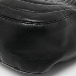 Pre Owned Aigner Black Quilted Leather Chain Satchel