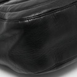 Pre Owned Aigner Black Quilted Leather Chain Satchel