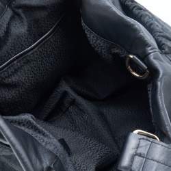 Pre Owned Aigner Black Canvas and Leather Hobo