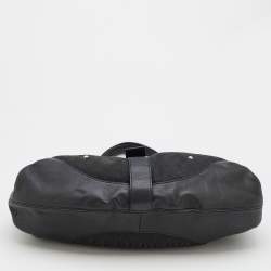 Pre Owned Aigner Black Canvas and Leather Hobo