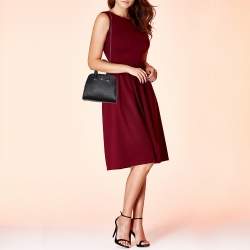 Pre Owned Aigner Black Leather Ivy Satchel