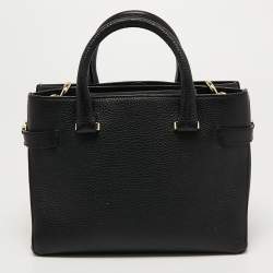 Pre Owned Aigner Black Leather Zip Satchel