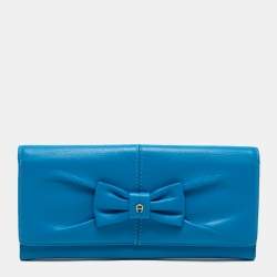 Aigner Blue Leather Bow Wallet