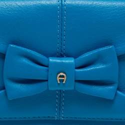 Aigner Blue Leather Bow Wallet