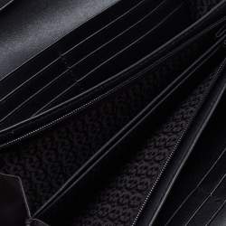 Pre Owned Aigner Black/Beige Monogram Coated Canvas and Leather Continental Wallet