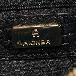 Pre Owned Aigner Black Leather Bombe A Camera Crossbody Bag