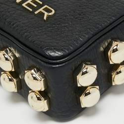 Pre Owned Aigner Black Leather Bombe A Camera Crossbody Bag