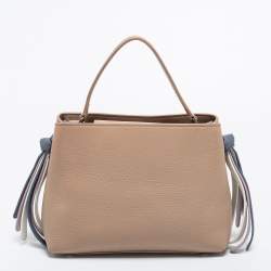 Pre Owned Aigner Beige Leather Tote