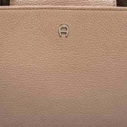 Pre Owned Aigner Beige Leather Tote