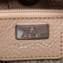Pre Owned Aigner Beige Leather Tote