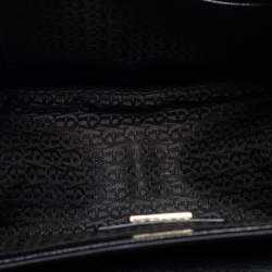Pre Owned Aigner Black Leather Flap Crossbody Bag