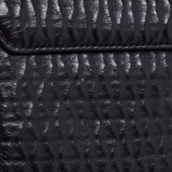 Pre Owned Aigner Black Leather Flap Crossbody Bag