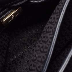 Pre Owned Aigner Black Leather Flap Crossbody Bag