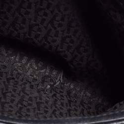 Pre Owned Aigner Black Leather Flap Crossbody Bag
