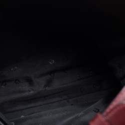 Pre Owned Aigner Burgundy Nylon and Leather Logo Lock Shoulder Bag