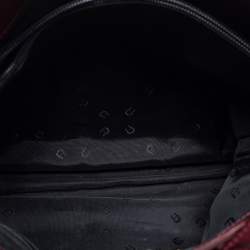 Pre Owned Aigner Burgundy Nylon and Leather Logo Lock Shoulder Bag