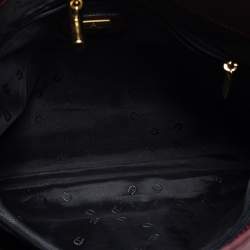 Pre Owned Aigner Burgundy Nylon and Leather Logo Lock Shoulder Bag