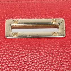 Pre Owned Aigner Red Leather Flap Crossbody Bag
