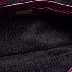Pre Owned Aigner Purple Grained Leather Clutch Bag