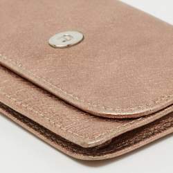 Aigner Metallic Leather Flap Compact Wallet