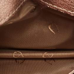 Aigner Metallic Leather Flap Compact Wallet