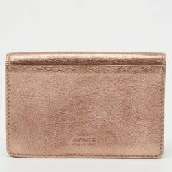Aigner Metallic Leather Flap Compact Wallet