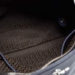 Pre Owned Aigner Blue Leather Zip Satchel