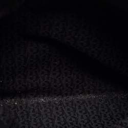 Aigner Black Embossed Leather Zip Satchel