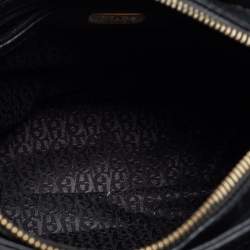 Aigner Black Embossed Leather Zip Satchel