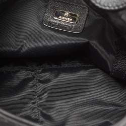 Pre Owned Aigner Black Signature Canvas and Leather Hobo