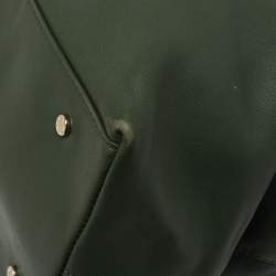 Pre Owned Aigner Dark Green Leather Bow Tote