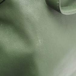 Pre Owned Aigner Dark Green Leather Bow Tote