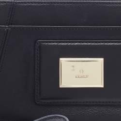 Pre Owned Aigner Black Leather Zip Continental Wallet