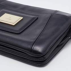 Pre Owned Aigner Black Leather Zip Continental Wallet