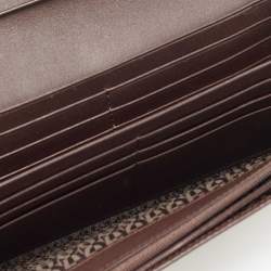 Pre Owned Aigner Beige Signature Coated Canvas Logo Flap Continental Wallet