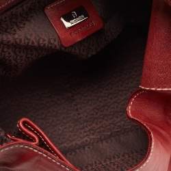 Aigner Red Leather Flap Shoulder Bag