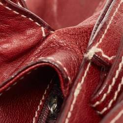Aigner Red Leather Flap Shoulder Bag