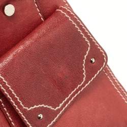 Aigner Red Leather Flap Shoulder Bag