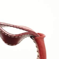 Aigner Red Leather Flap Shoulder Bag