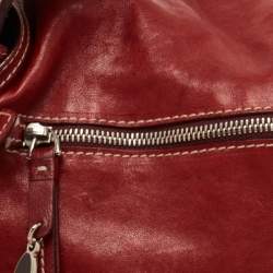 Aigner Red Leather Flap Shoulder Bag