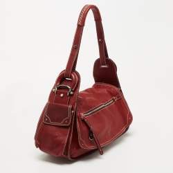 Aigner Red Leather Flap Shoulder Bag