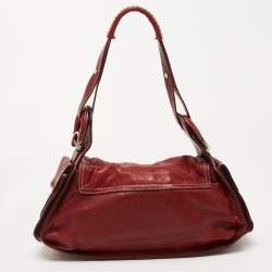 Aigner Red Leather Flap Shoulder Bag