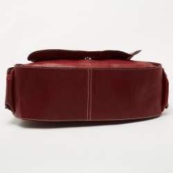 Aigner Red Leather Flap Shoulder Bag