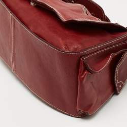 Aigner Red Leather Flap Shoulder Bag