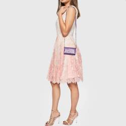 Pre Owned Aigner Purple Embossed Patent Leather Flap Crossbody Bag