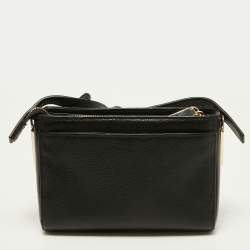 Aigner Black Leather Zip Crossbody Bag
