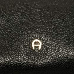 Aigner Black Leather Zip Crossbody Bag